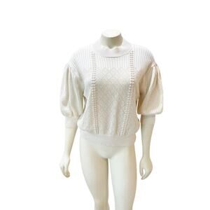 See By Chloe Pointelle wool and cotton sweater white medium